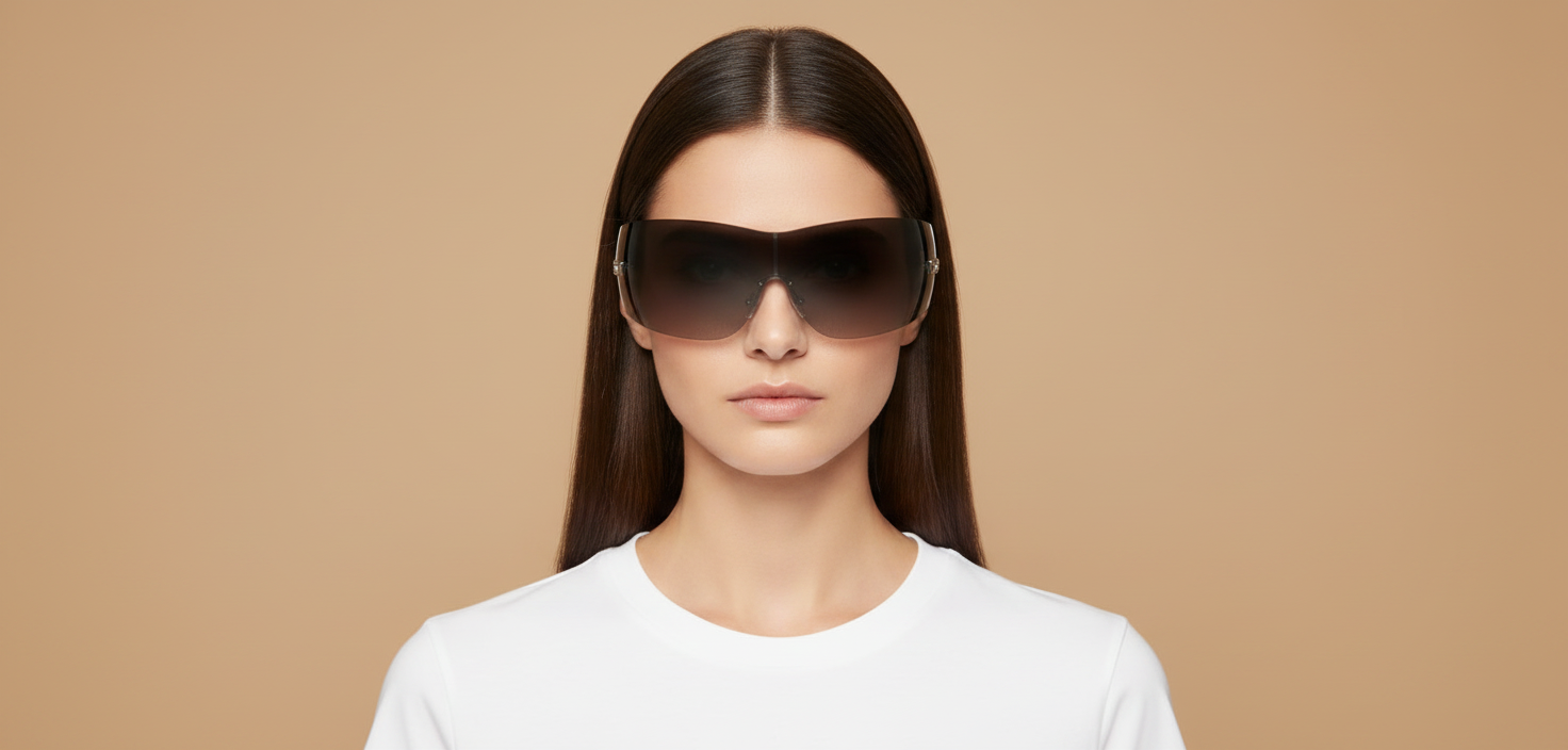 Female model wearing Sunglasses Versace VE2054 10008G 41 00