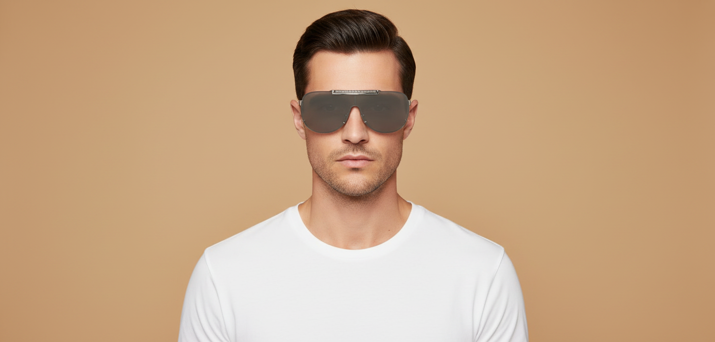 Male model wearing Versace VE2140 10006G 40 00 Sunglasses
