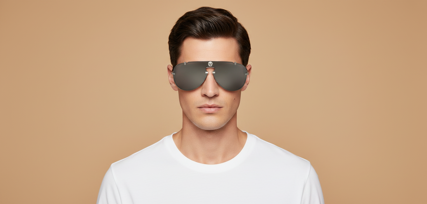 Male model wearing Versace VE 2289 100287 61 20
