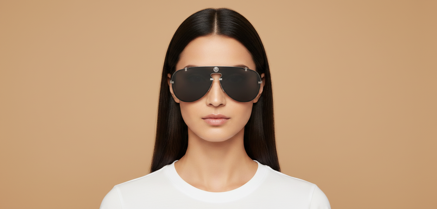Female model wearing Versace VE 2289 100287 61 20