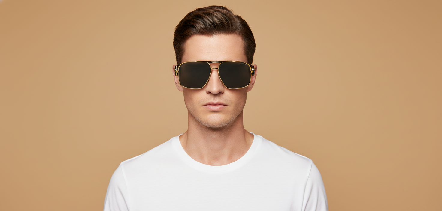 Male model wearing Versace VE 2289 100287 61 20