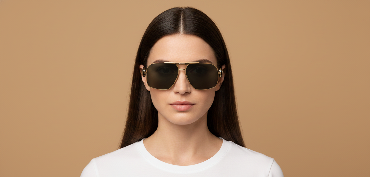 Female model wearing Versace VE 2289 100287 61 20