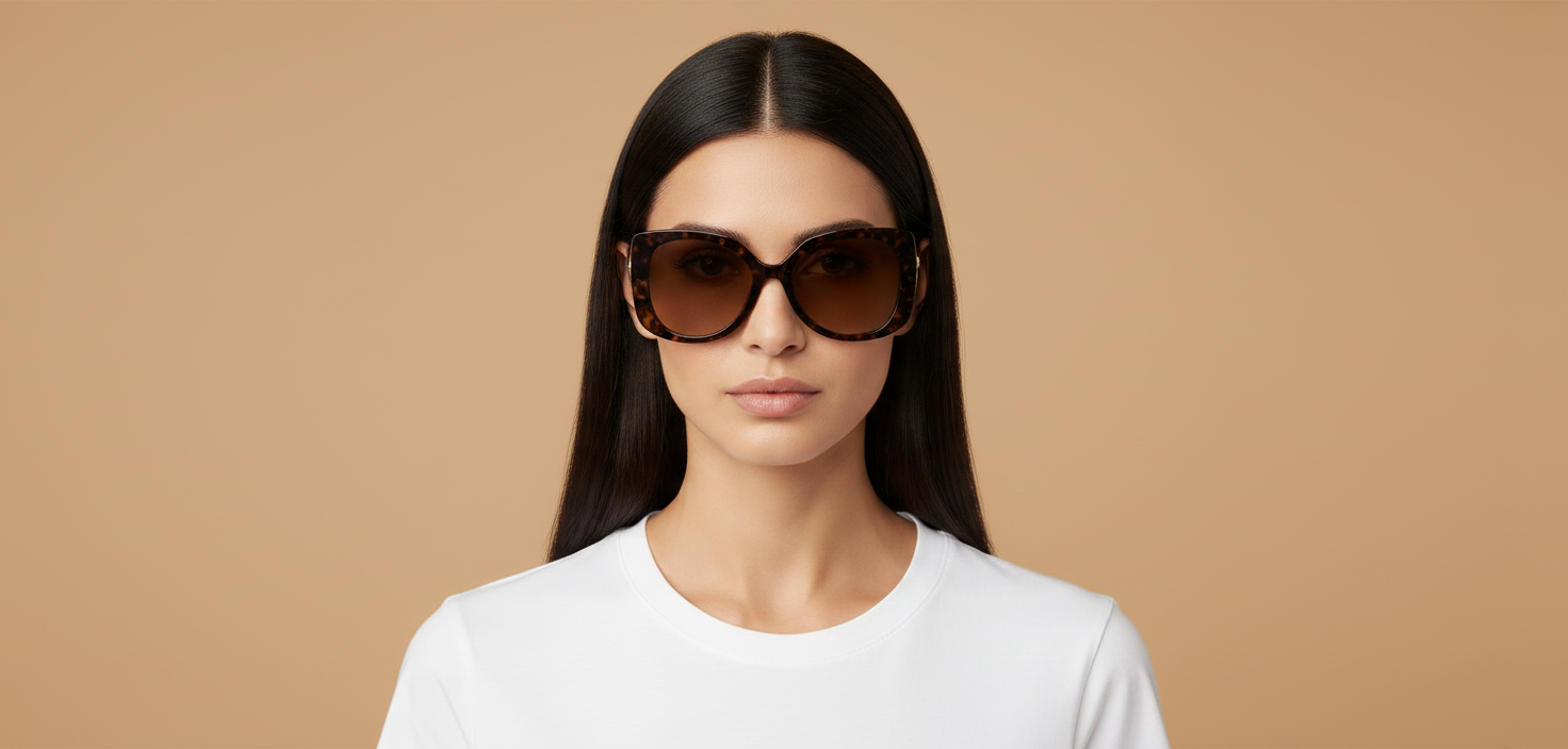 Female model wearing Sunglasses Versace VE4387 108/73 56 19