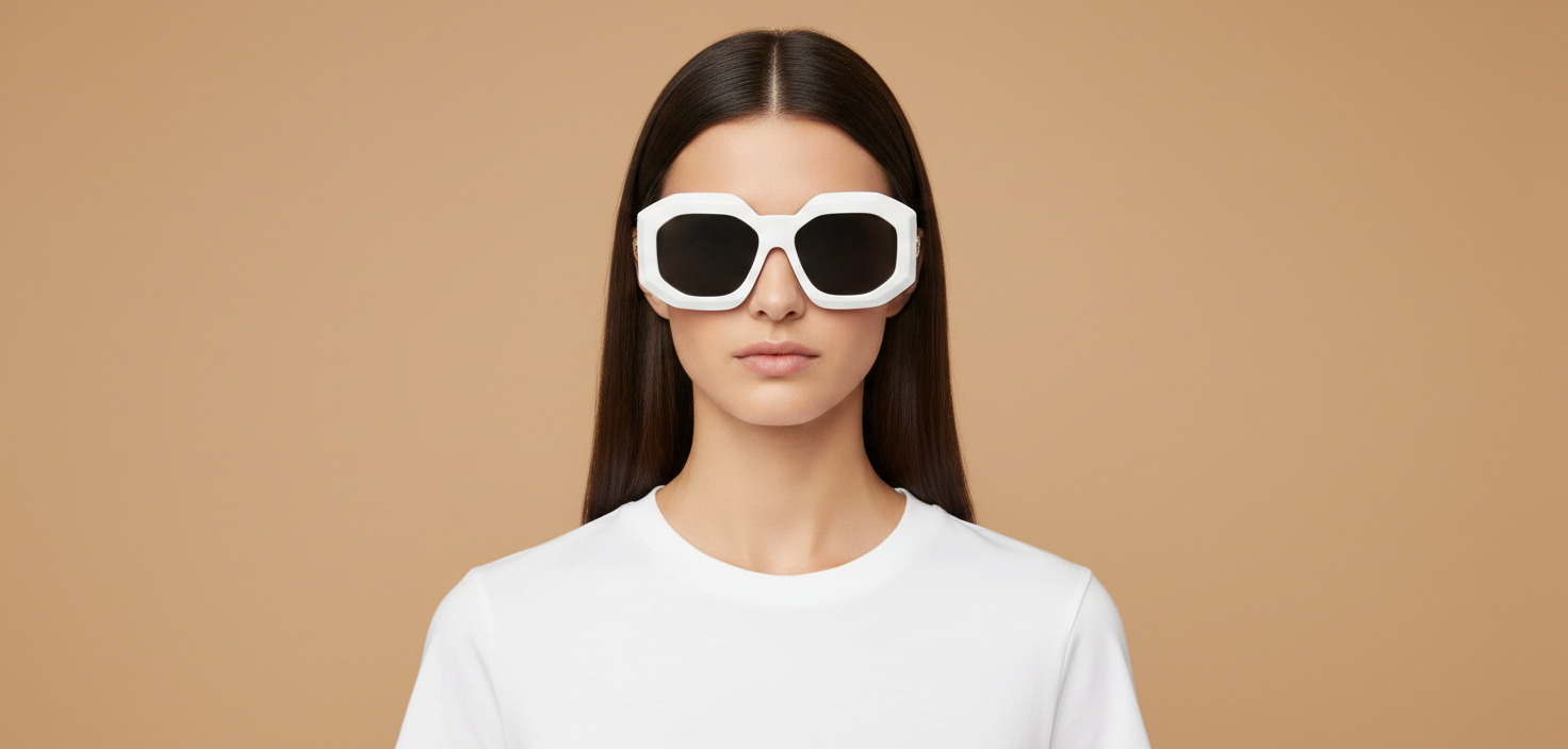 Female model wearing Sunglasses Versace VE4424U 314/87 56 18