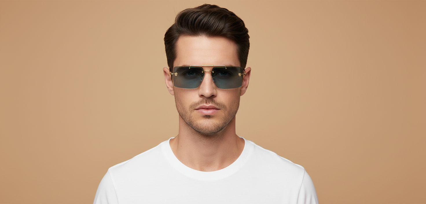Modelo masculino llevando Gafas de Sol Versace VE2245 100280 60 13