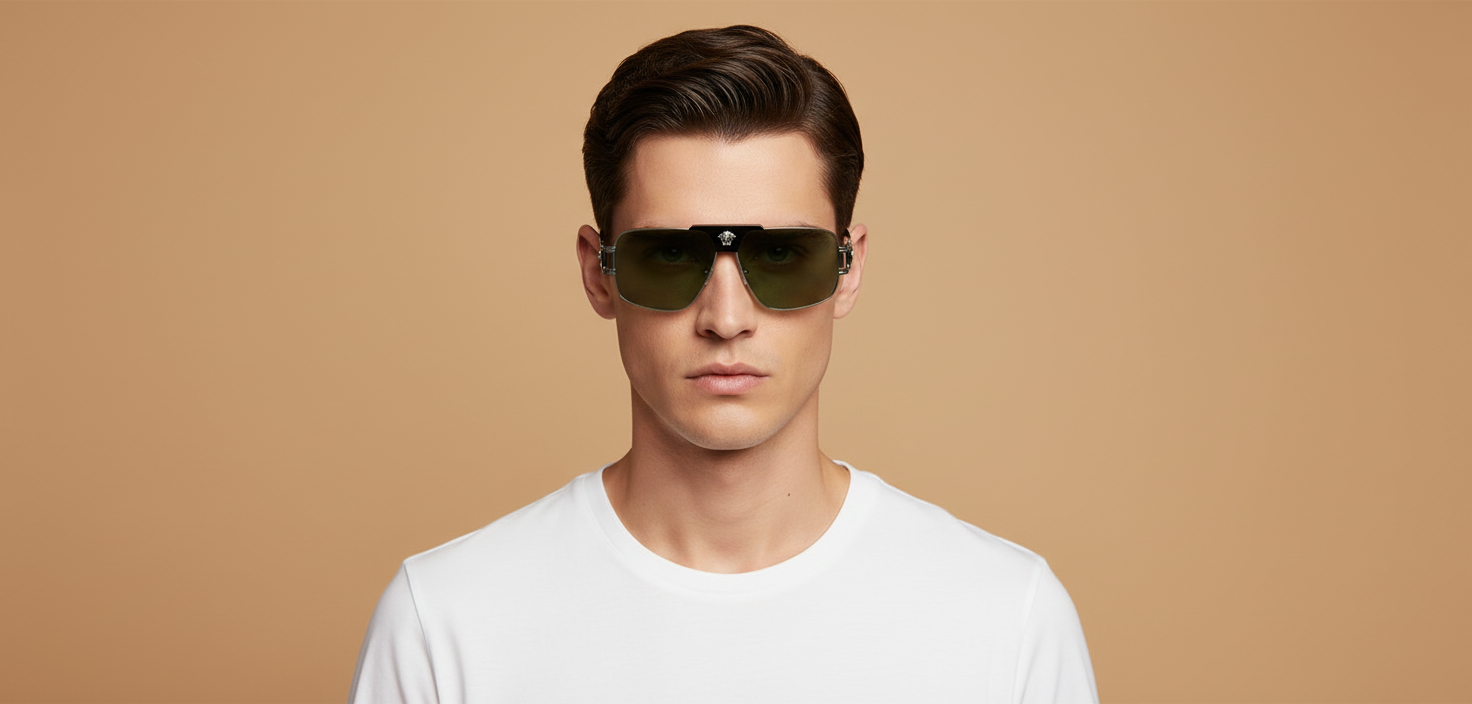 Modelo masculino llevando Gafas de Sol Versace VE2251 1001/2 63 12