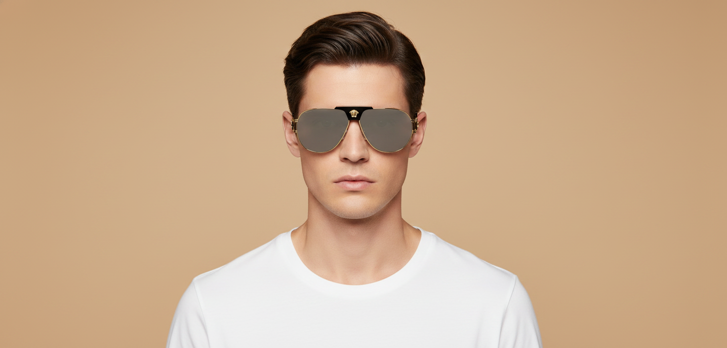 Мужская модель в Солнцезащитные очки Versace VE2252 10026G 63 12