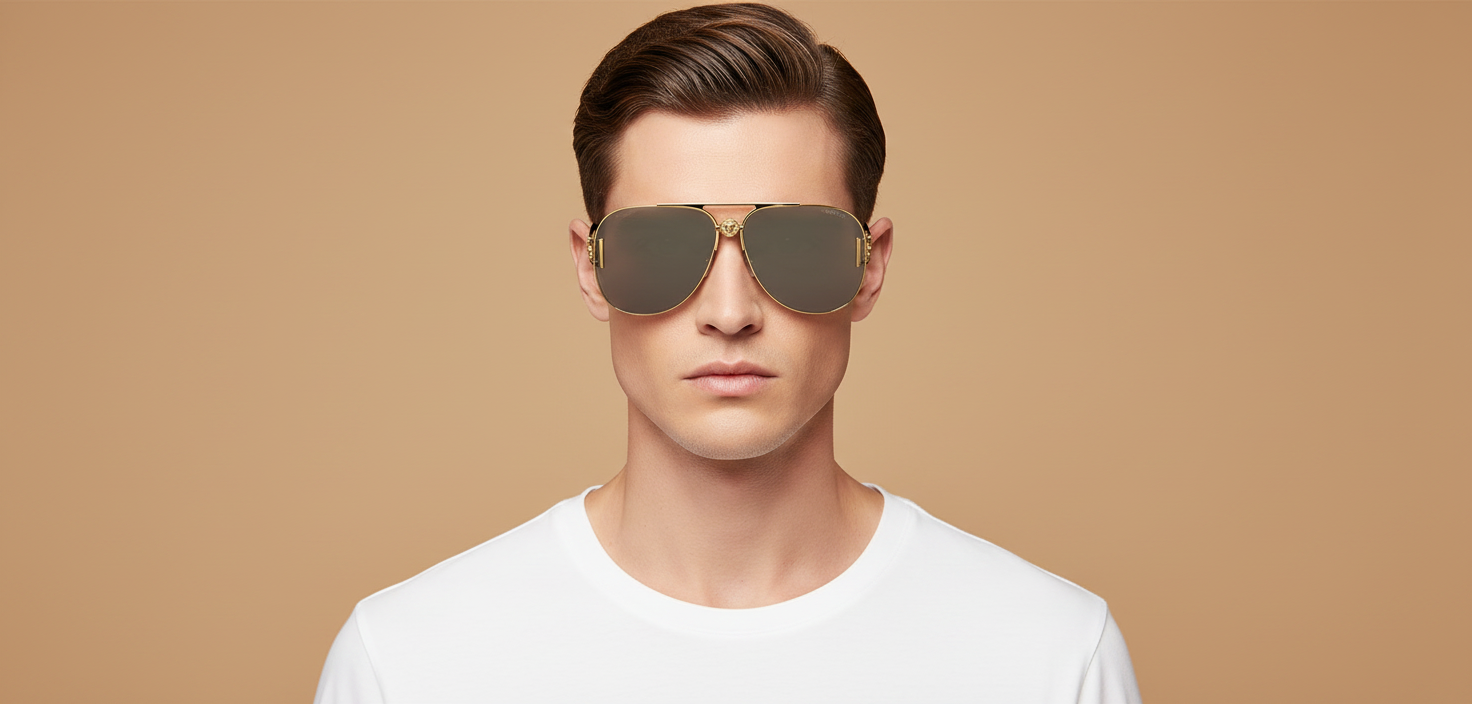 Modelo masculino llevando Gafas de Sol Versace VE2255 10026G 63 13