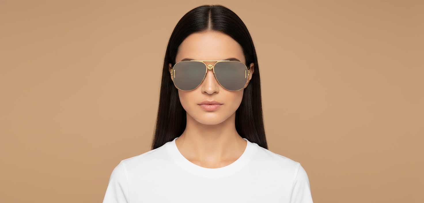 Modelo femenino llevando Gafas de Sol Versace VE2255 10026G 63 13