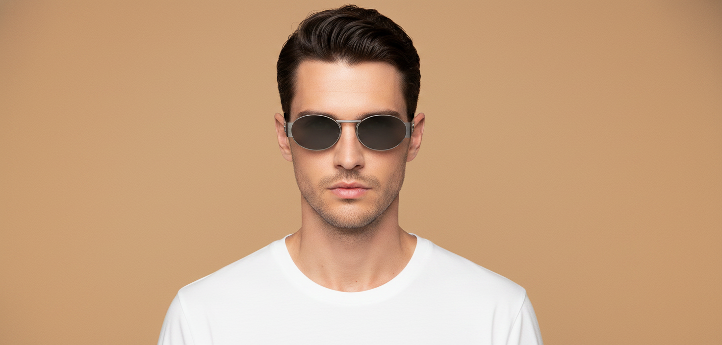 Male model wearing Sunglasses Versace VE2264 10016G 56 18