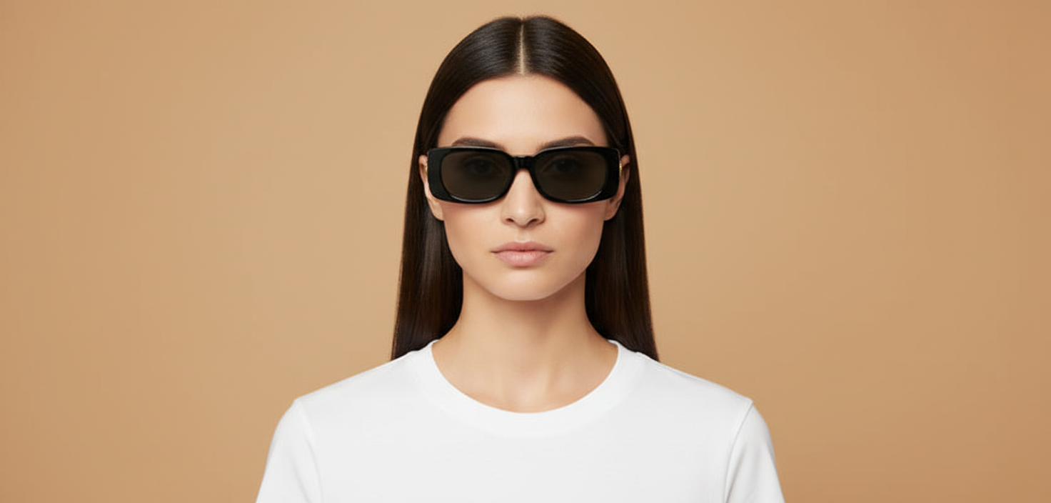 Modelo femenino llevando Gafas de Sol Versace Kids VE4003U GB1/87 47 15