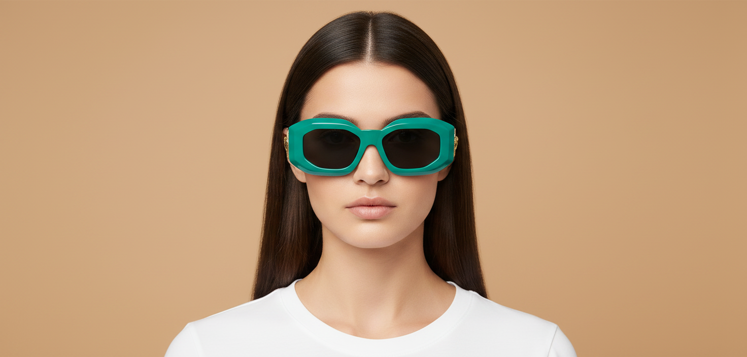 Modelo femenino llevando Gafas de Sol Versace VE4425U 536487 53 18