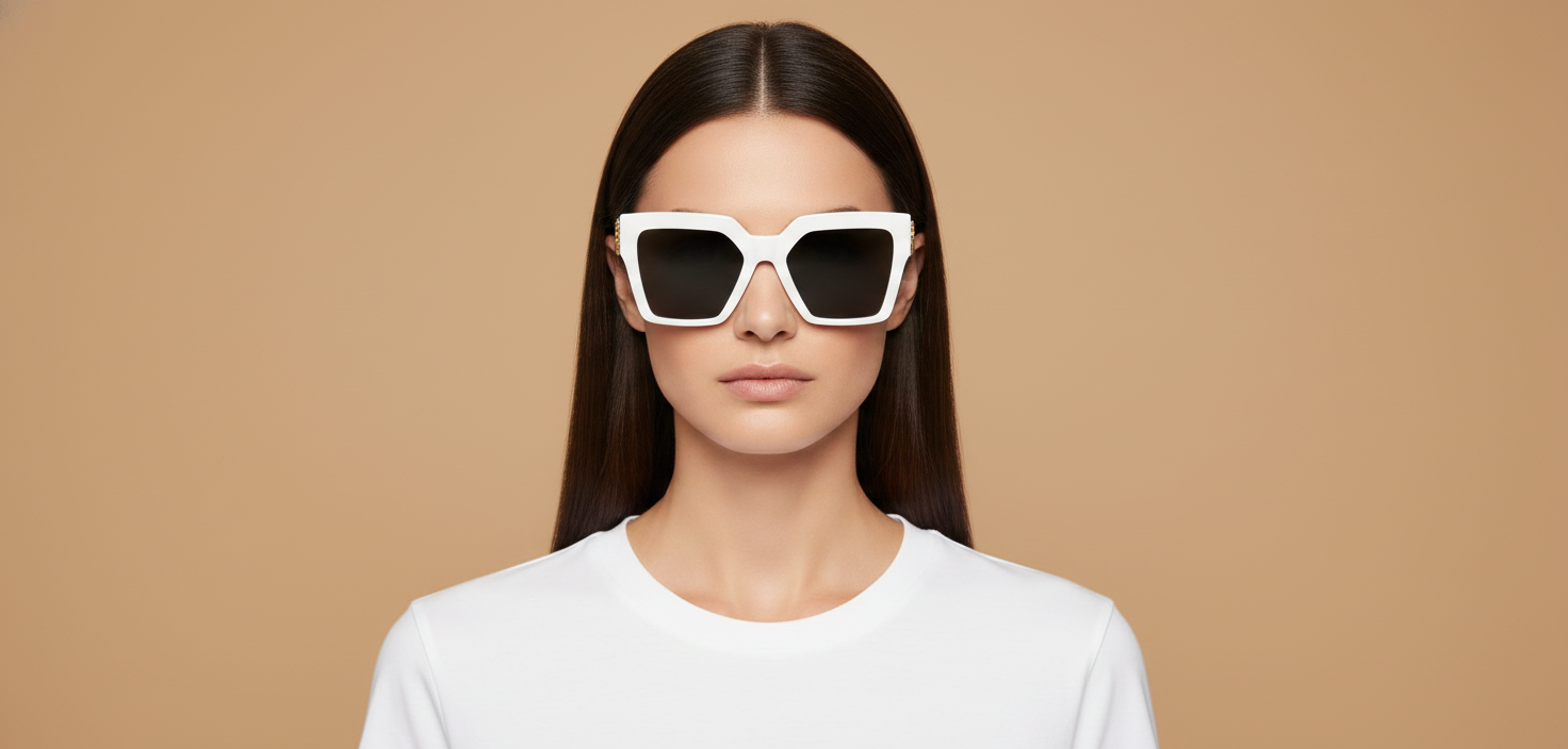 Female model wearing Sunglasses Versace VE4458 314/87 54 19