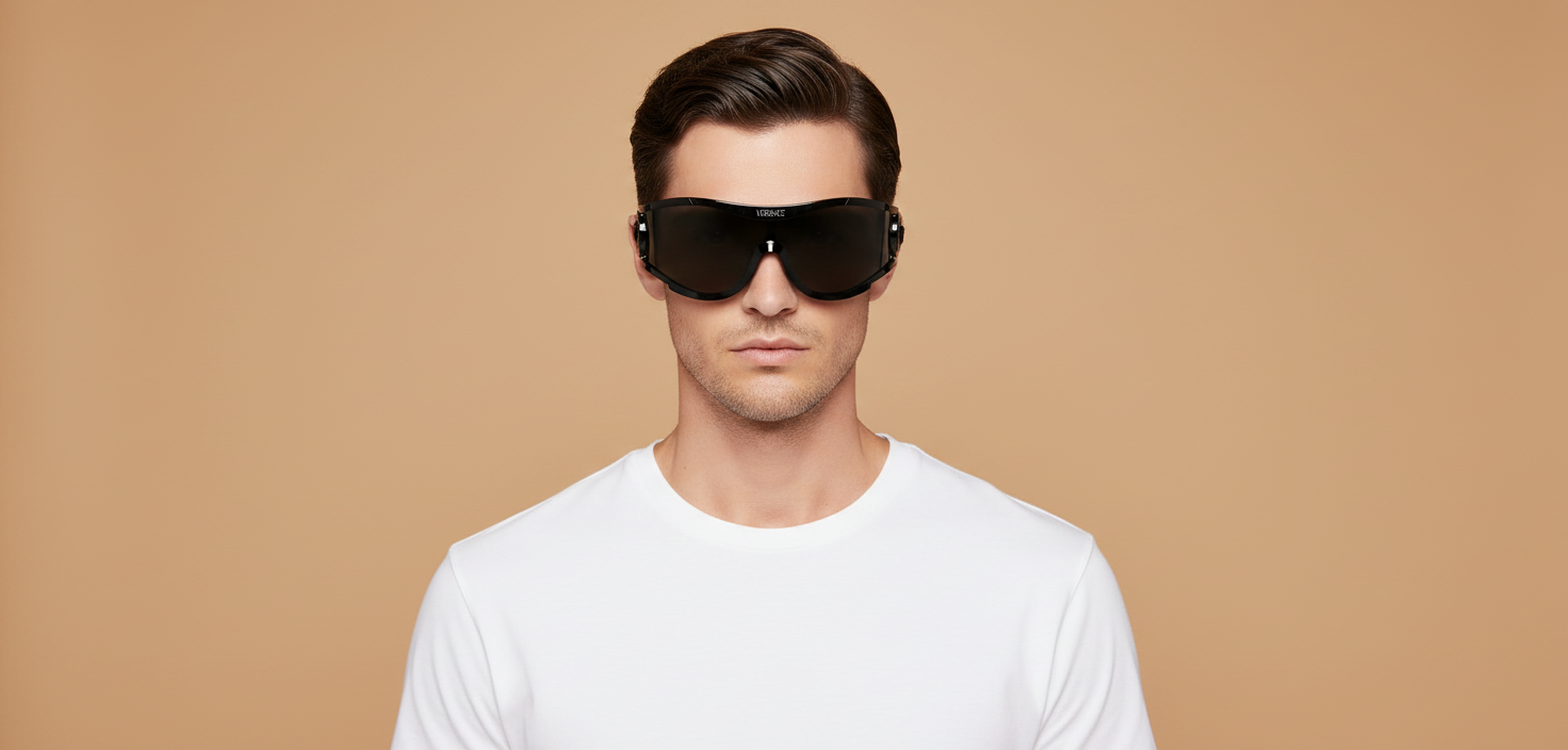 Modelo masculino llevando Gafas de Sol Versace VE4475U 536087 142 00