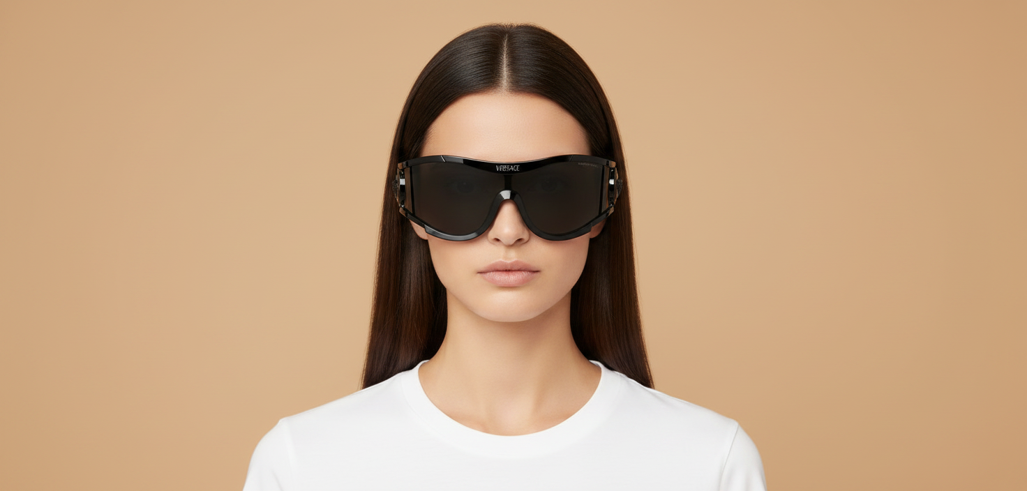 Modelo femenino llevando Gafas de Sol Versace VE4475U 536087 142 00