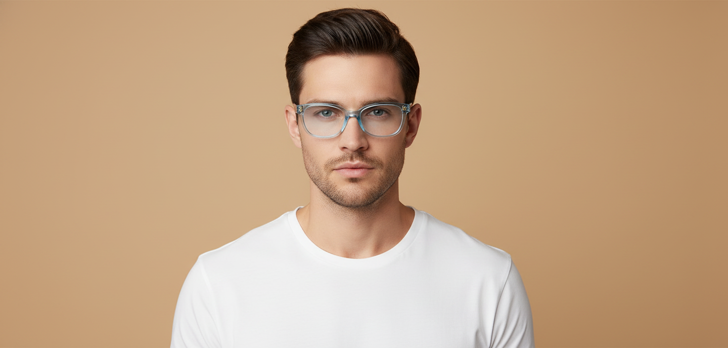 Modelo masculino llevando Gafas Graduadas Versace Kids VK3006U 5480 48 15