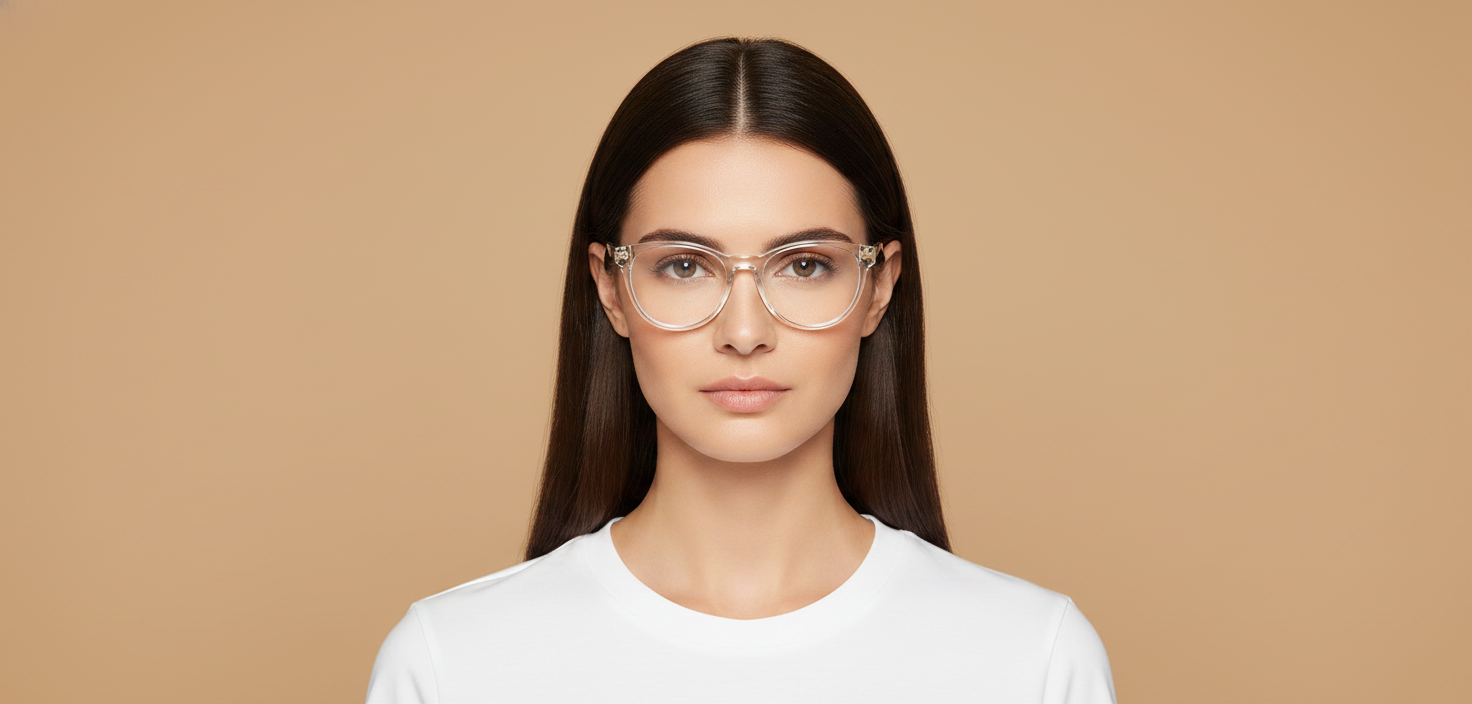 Modelo femenino llevando Gafas Graduadas Versace Kids VK3321U 148 46 17