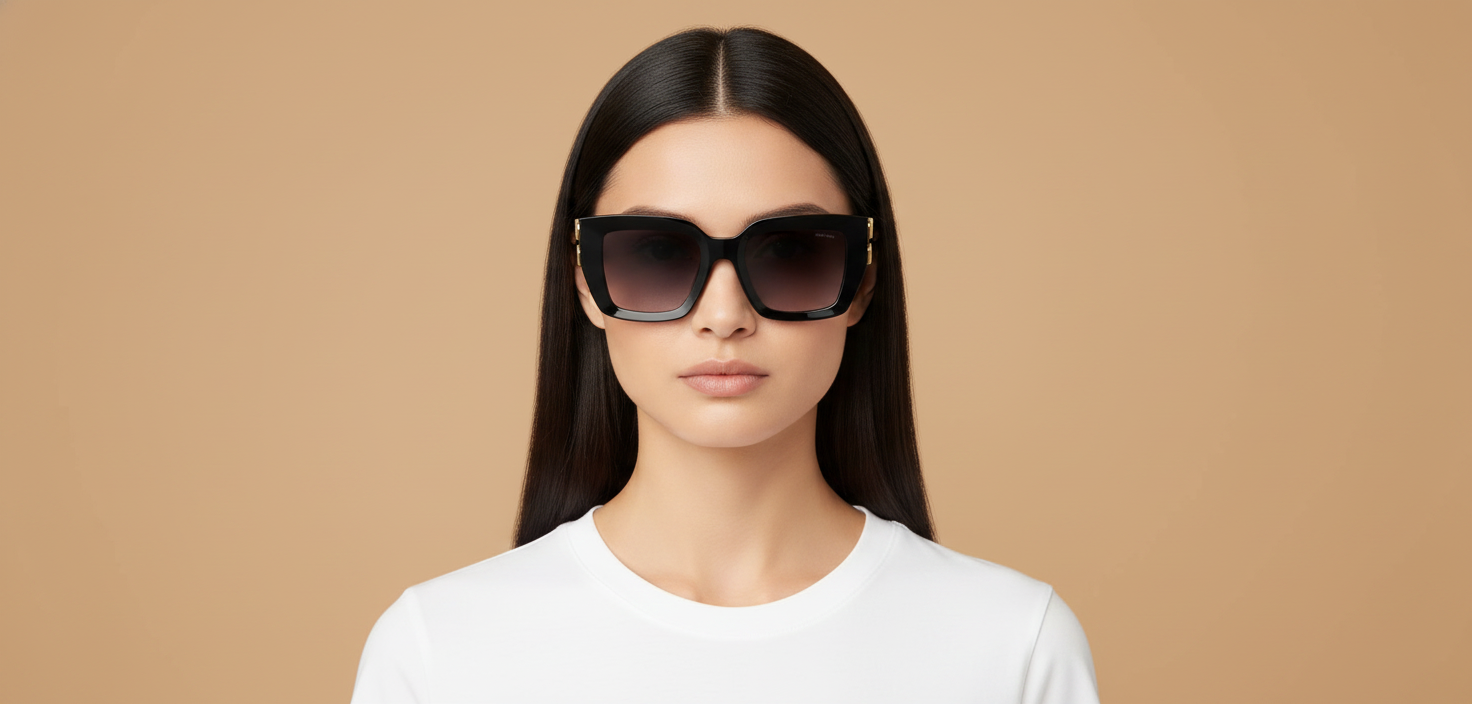 Modelo femenino llevando Miu Miu B05S 16K90A 51 21 太阳镜
