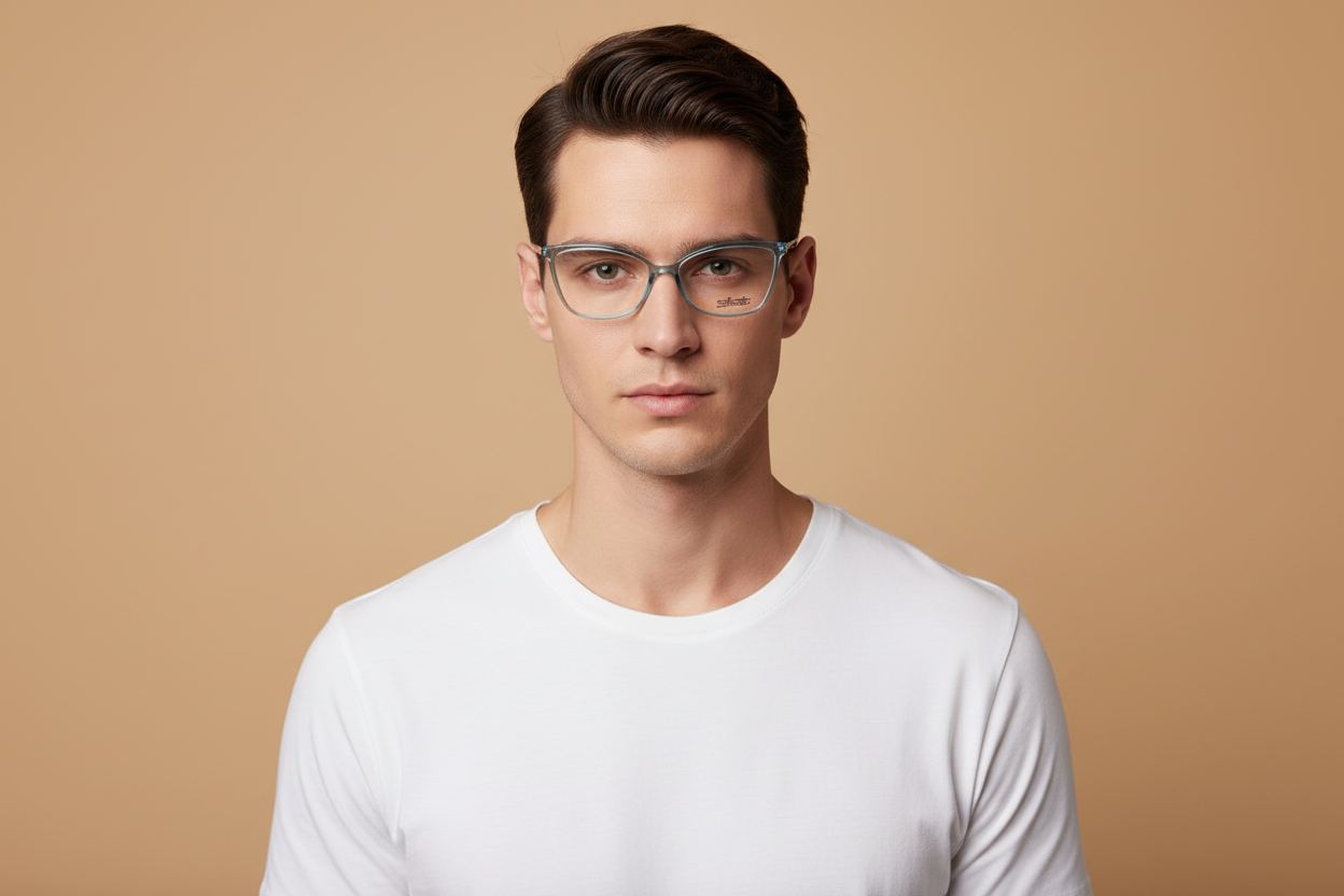 Modelo masculino llevando Silhouette Eos View 1597/75 5010 56 14 光学镜架